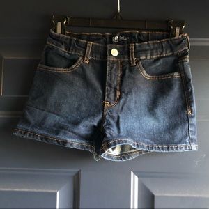 Gap girls dark denim shorts